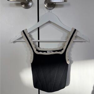 Cotton On Black Top with Cream Trim